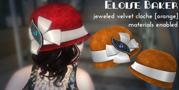 eloise baker - jeweled velvet hat [orange] ad image AGS hunt 2017